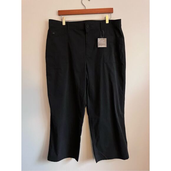 Eddie Bauer Pants - EDDIE BAUER Black Light Weight Utility Guides Day Off Wide Leg Cropped Pants Siz